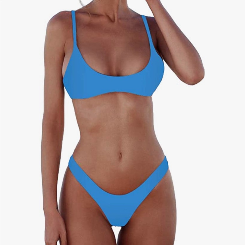 Scoop Neck Push Up Bikini Top w/ Thong Bottoms
